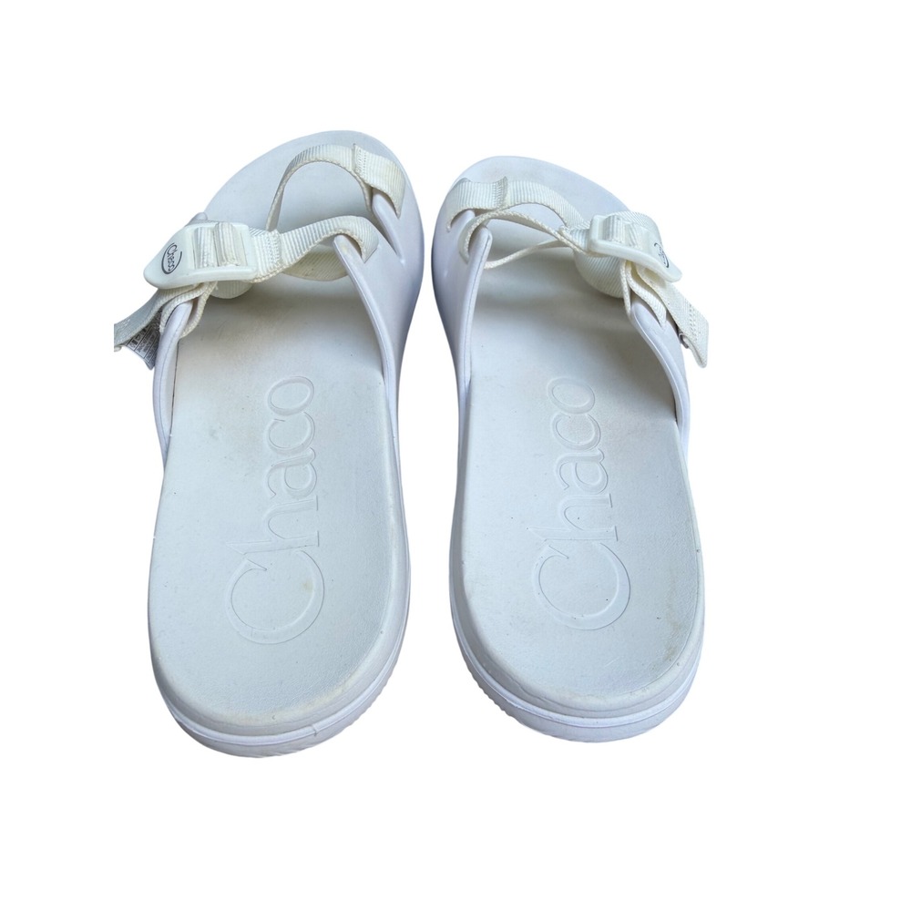 Chaco Chillos Slide Sandals Womens 10 White Adjustable Sport Recovery Comfort - Picture 9 of 14